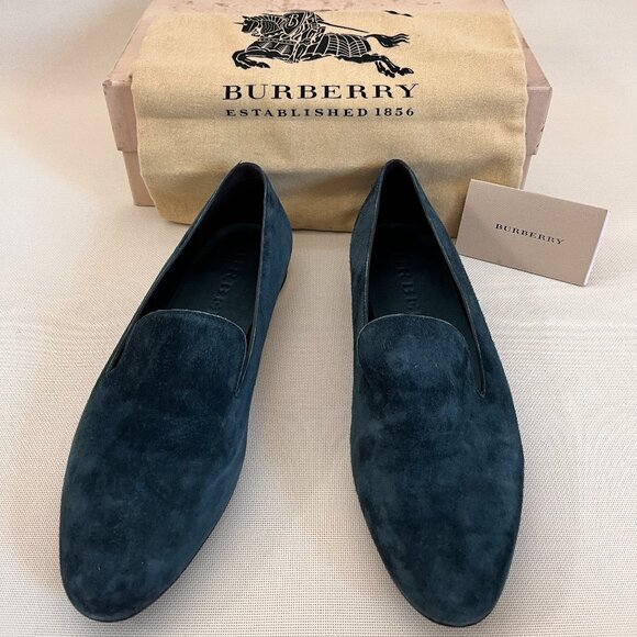 Burberry London Essentials Mormont Loafer Teal W/ Original Box Women Size 38 - Picture 1 of 8
